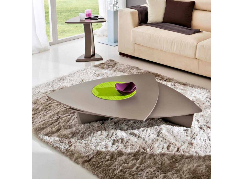 Sofabord i lakeret Mdf med drejetop lavet i Italien - Lisa Viadurini