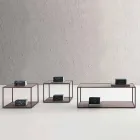 Metal sofabord med krystaltoppe fremstillet i Italien - Fermio Viadurini