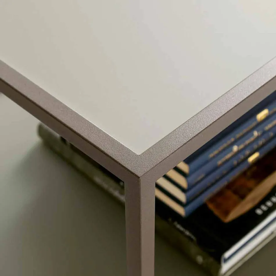 Metal sofabord med krystaltoppe fremstillet i Italien - Fermio Viadurini