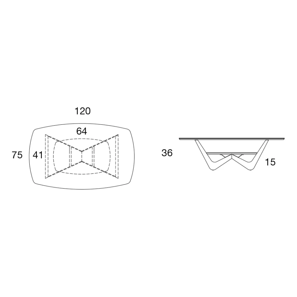 Metal sofabord keramisk plade med opbevaring - Emirate Viadurini