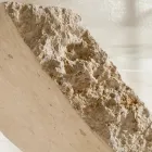 Fossil Stone sofabord med gennemsigtig glasplade - Kansas Viadurini