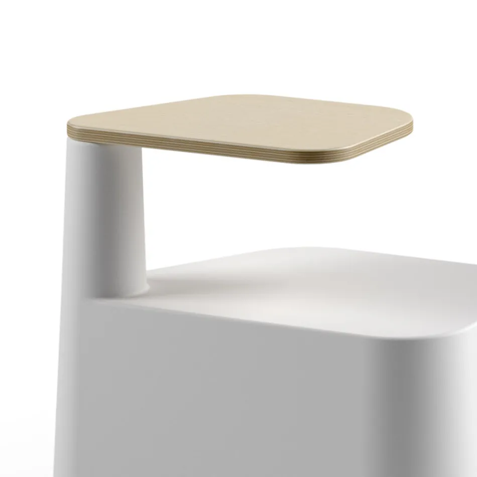 Sofabord i polyethylen og birketræ Fremstillet i Italien - Clio Viadurini