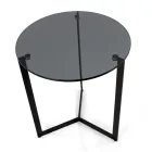 Sofabord af glas med stålbund lavet i Italien - Aspira Viadurini