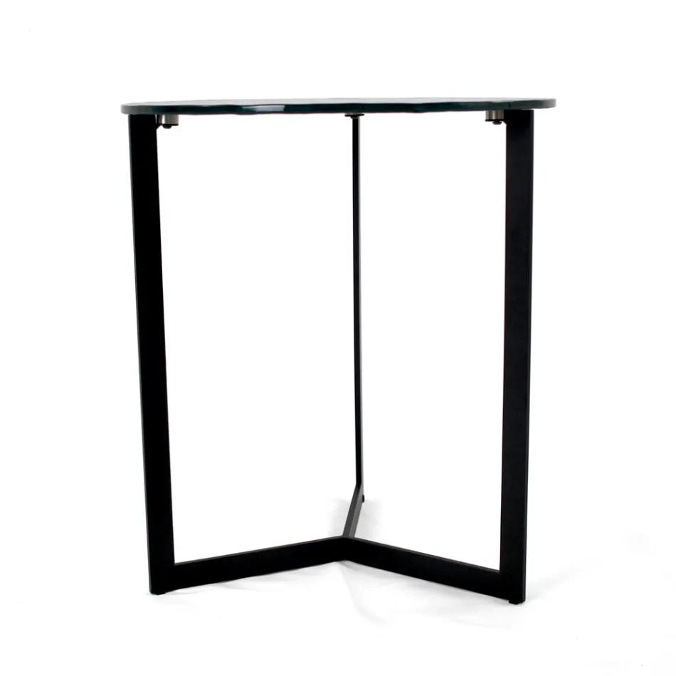 Sofabord af glas med stålbund lavet i Italien - Aspira Viadurini