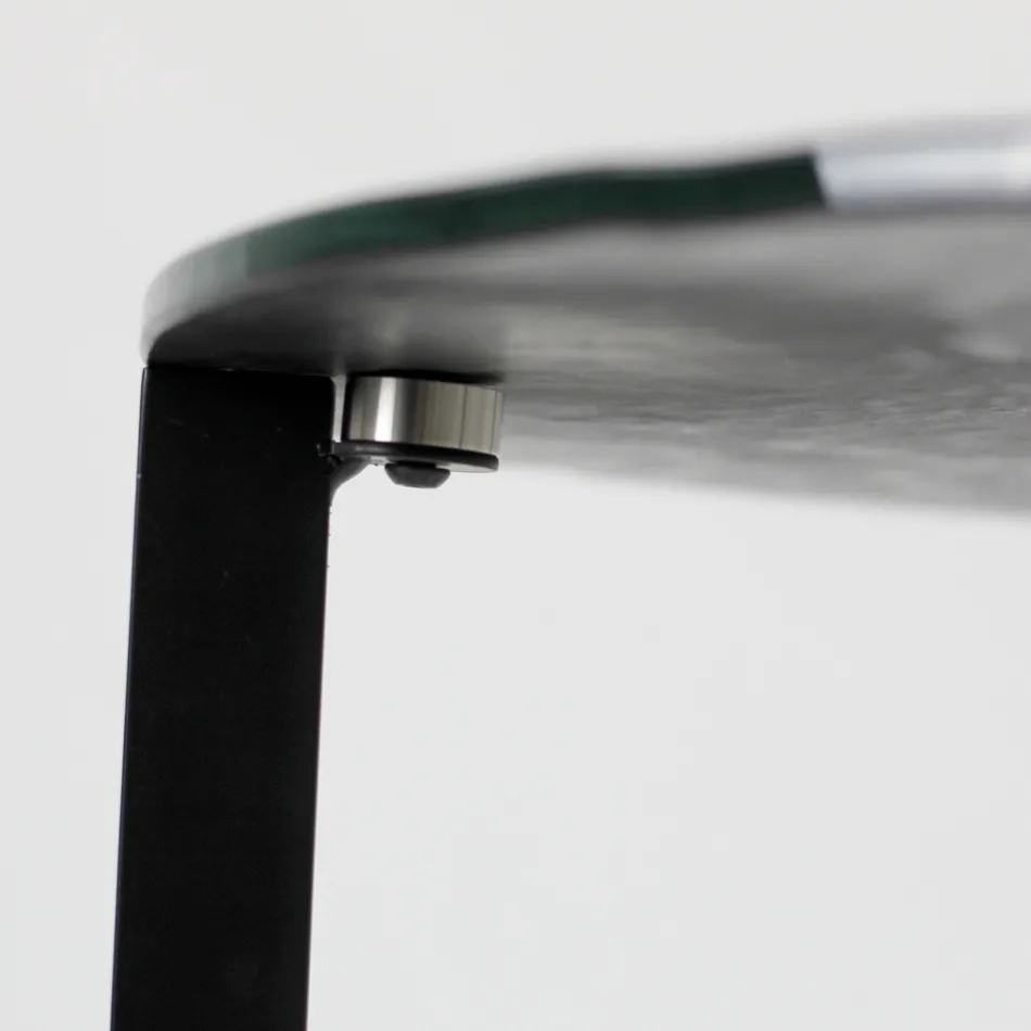 Sofabord af glas med stålbund lavet i Italien - Aspira Viadurini