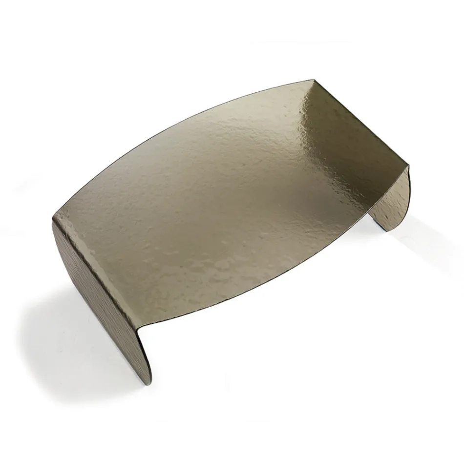 Francesca buet sofabord i glas med hamret effekt, fremstillet i Italien Viadurini