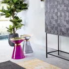 Sofabord i glas og elegant messingbelagt stål - Torige Viadurini