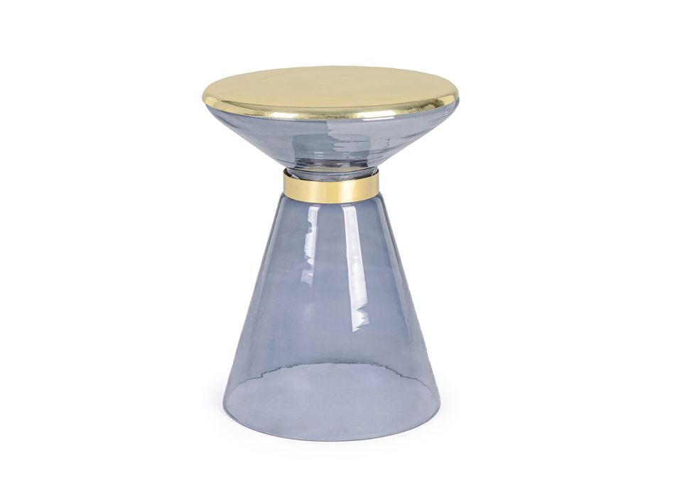 Sofabord i glas og elegant messingbelagt stål - Torige Viadurini