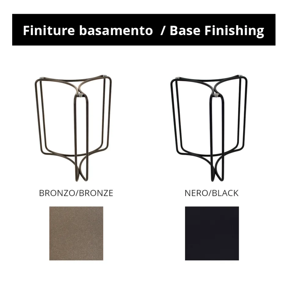 Glas sofabord og fod med 3 halvmåner lavet i Italien - Arepa Viadurini