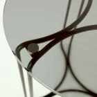 Glas sofabord og fod med 3 halvmåner lavet i Italien - Arepa Viadurini