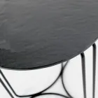 Glas sofabord og fod med 3 halvmåner lavet i Italien - Arepa Viadurini