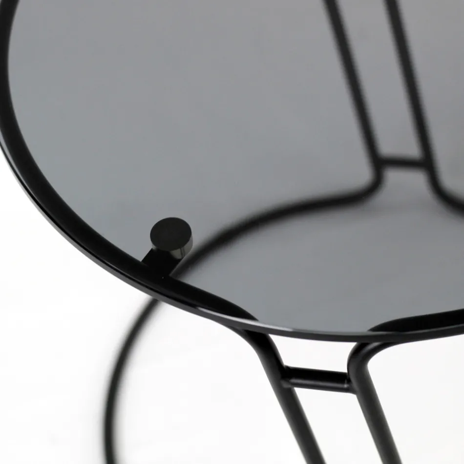 Glas sofabord og rund base lavet i Italien - Tullia Viadurini