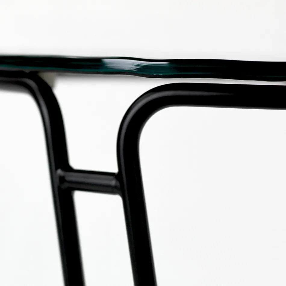 Glas sofabord og rund base lavet i Italien - Tullia Viadurini