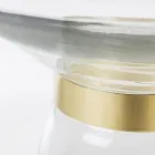 Sofabord i glas og dekoration i messingbelagt stål - Gabrio Viadurini