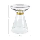 Sofabord i glas og dekoration i messingbelagt stål - Gabrio Viadurini