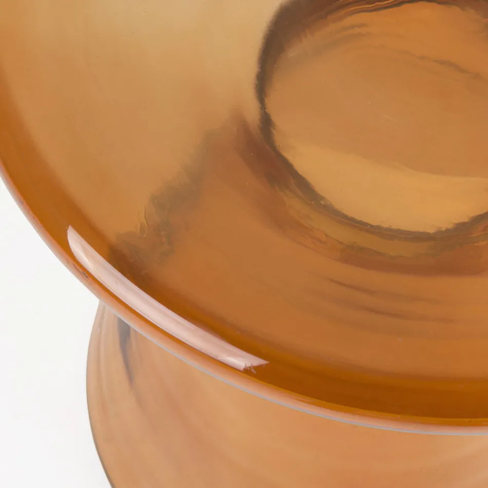 Sofabord i glas og dekoration i messingbelagt stål - Gabrio Viadurini