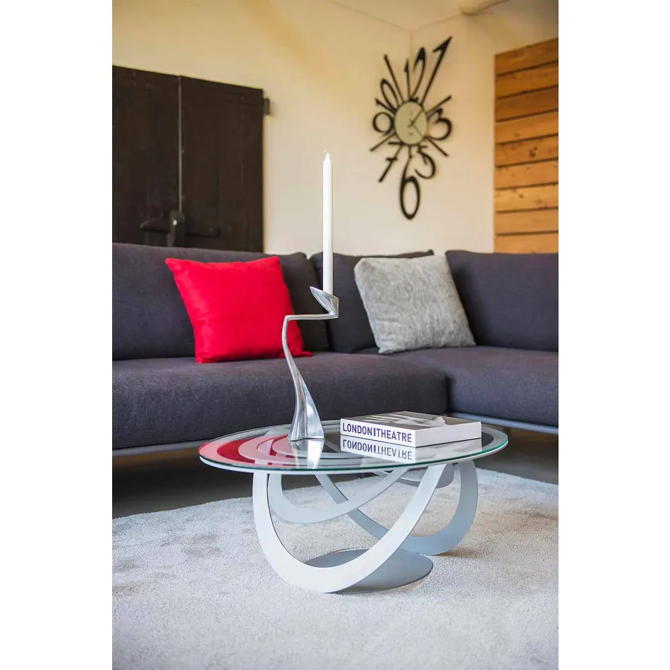 Sofabord i glas og hvidt jern eller skifer fremstillet i Italien - Olfeo Viadurini