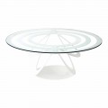Sofabord i glas og hvidt jern eller skifer fremstillet i Italien - Olfeo