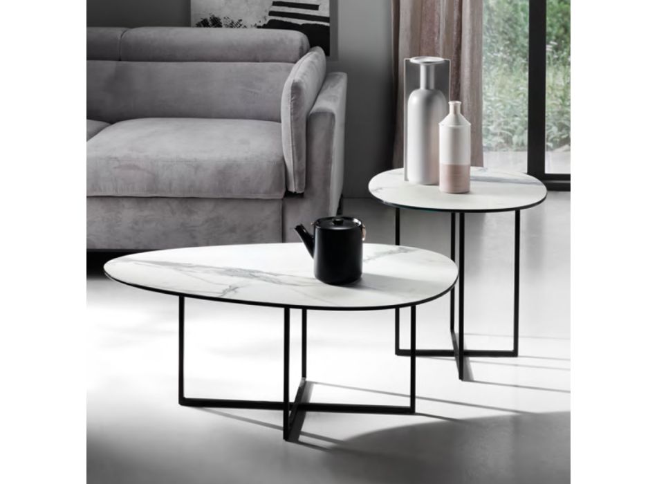 Sofabord i lamineret glas og metal Fremstillet i Italien - Sedona Viadurini