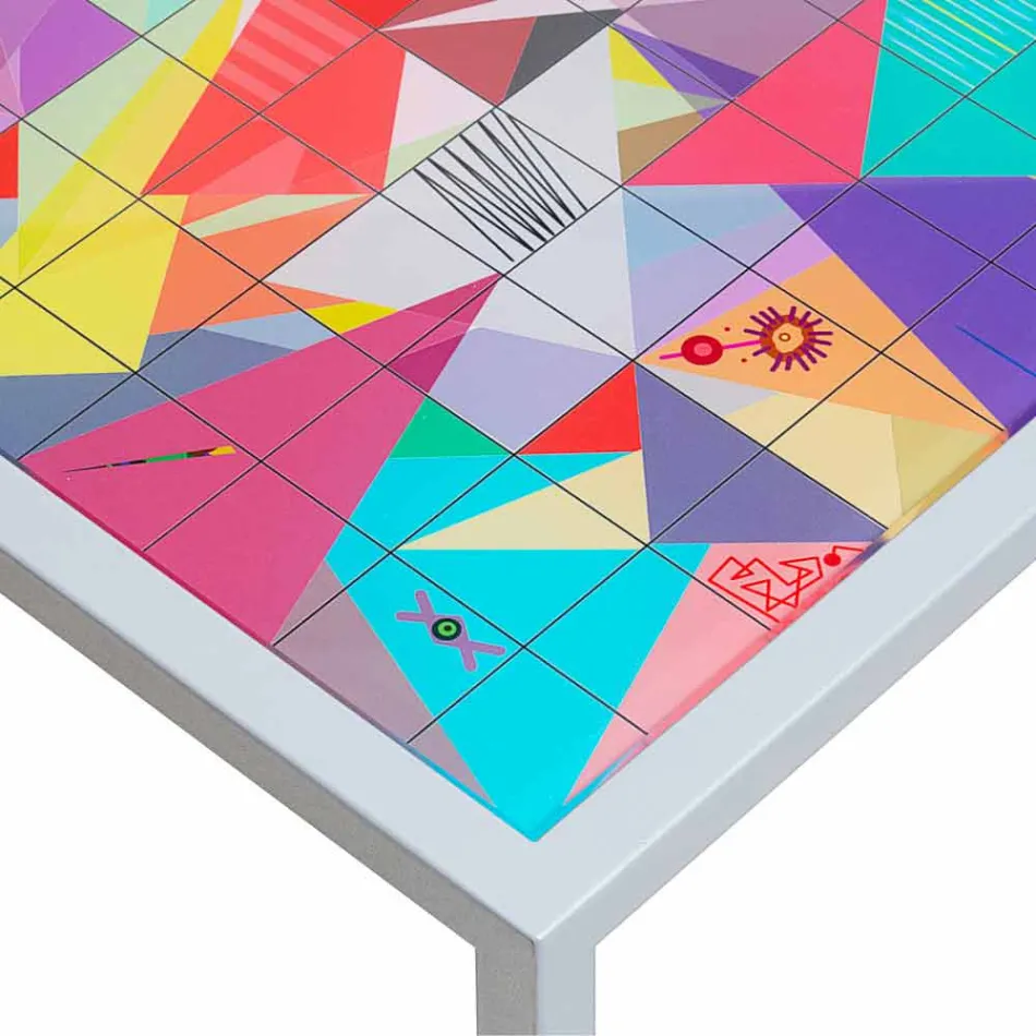 Moderne kaffe metal 50x50cm stue Nina, lavet i Italien Viadurini