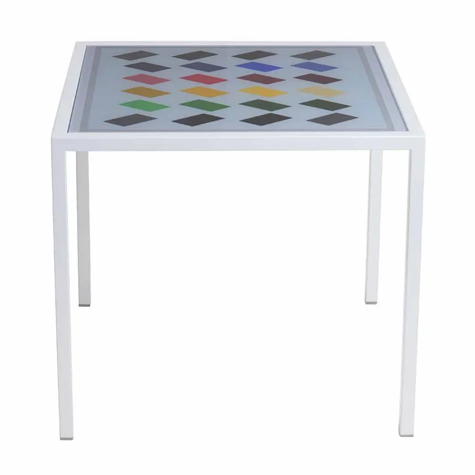 Moderne kaffe metal 50x50cm stue Nina, lavet i Italien Viadurini