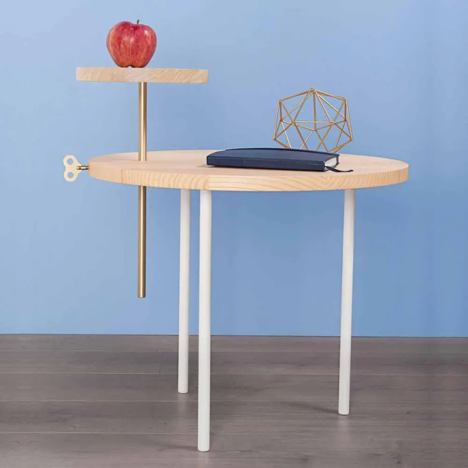 Moderne sofabord med rund asketop Fremstillet i Italien - Velino Viadurini