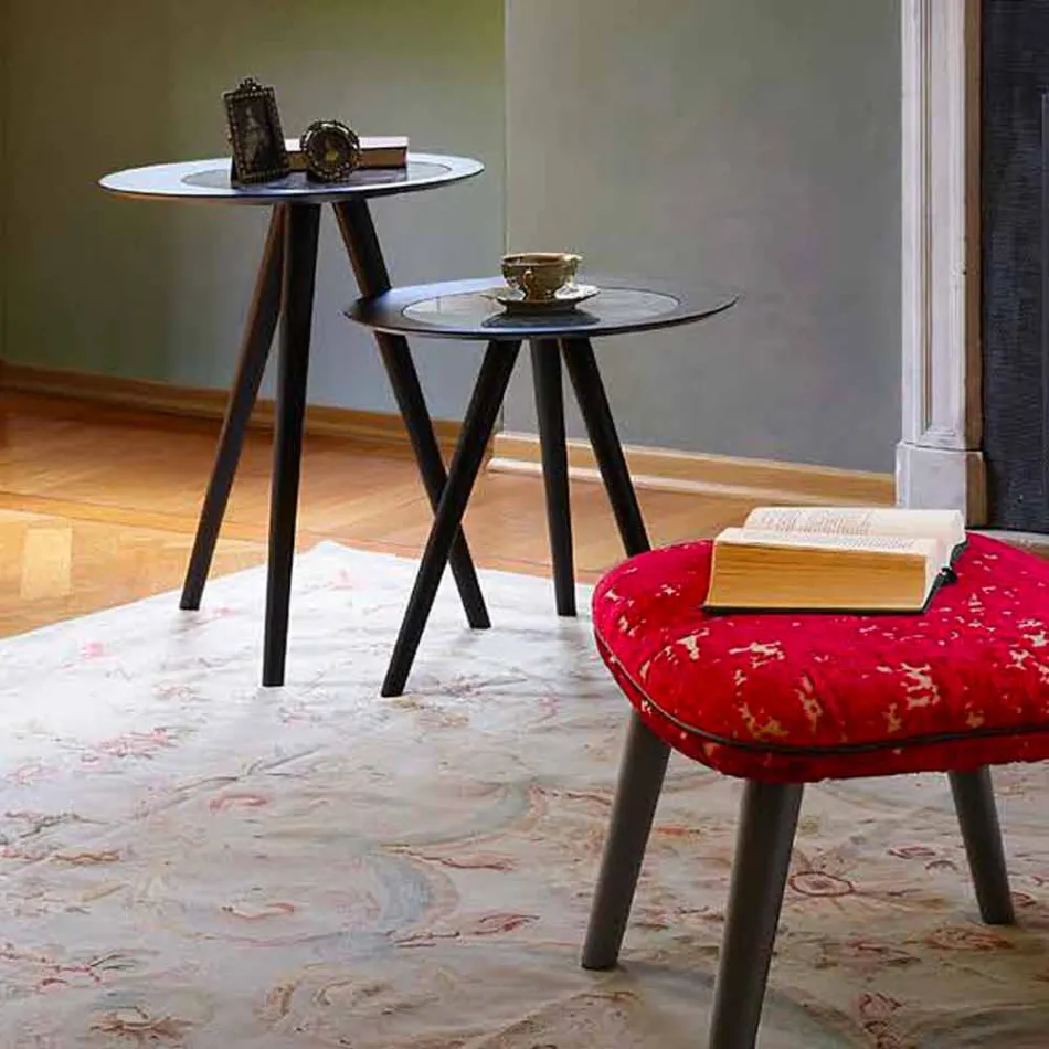 Moderne sofabord med rund top i Gres Made in Italy - Stuttgart Viadurini