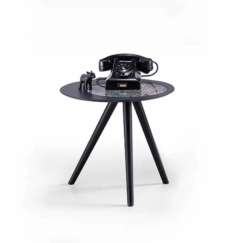 Moderne sofabord med rund top i Gres Made in Italy - Stuttgart Viadurini