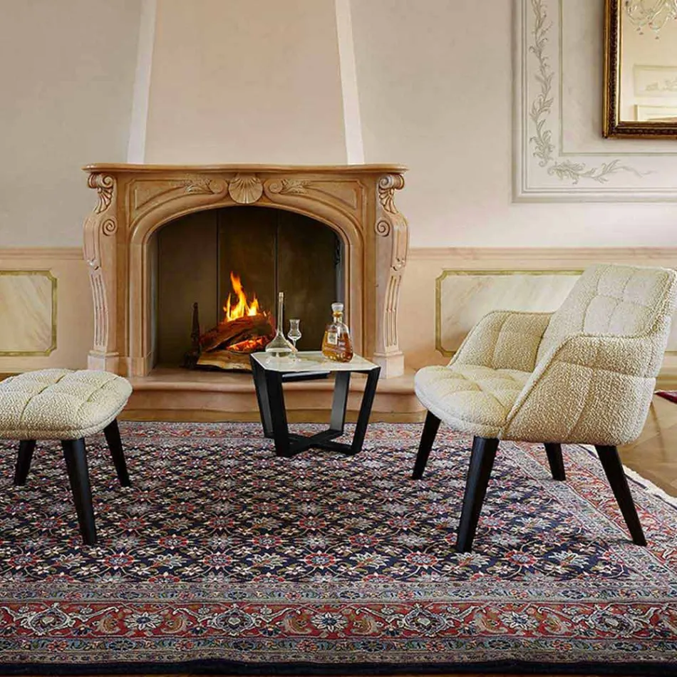 Moderne sofabord i Gres og bøg træ fremstillet i Italien - Titanic Viadurini