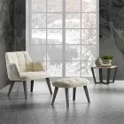 Moderne sofabord i Gres og bøg træ fremstillet i Italien - Titanic Viadurini