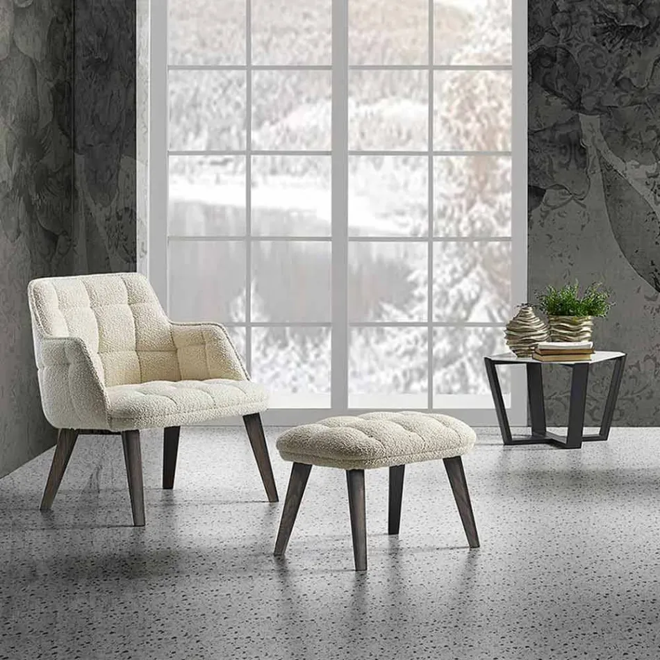 Moderne sofabord i Gres og bøg træ fremstillet i Italien - Titanic Viadurini