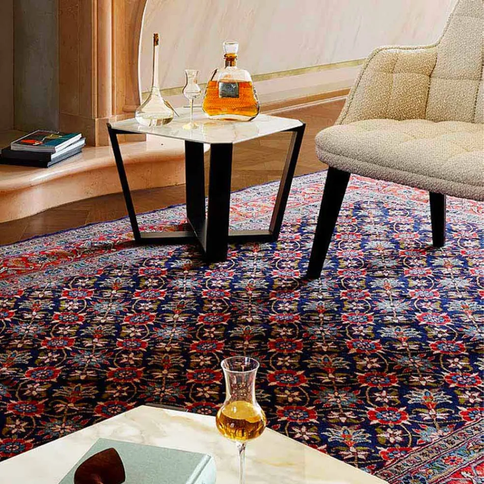 Moderne sofabord i Gres og bøg træ fremstillet i Italien - Titanic Viadurini