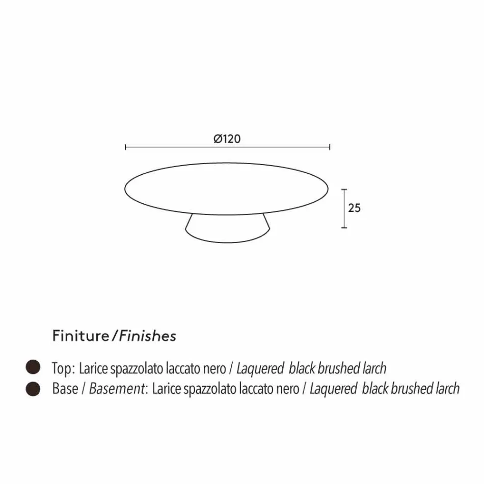 Moderne sofabord, sortlakeret lærk Giglio Viadurini