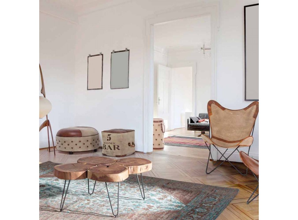 Homemotion Moderne sofabord i træ og malet stål - Severo Viadurini