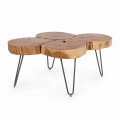 Homemotion Moderne sofabord i træ og malet stål - Severo