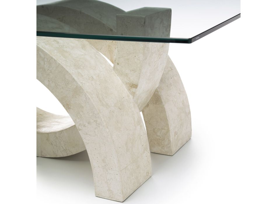 Moderne sofabord i sten og glas - Austin Viadurini