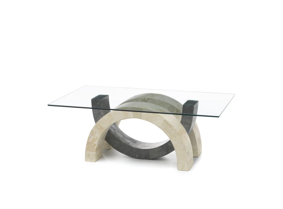 Moderne sofabord i sten og glas - Austin Viadurini