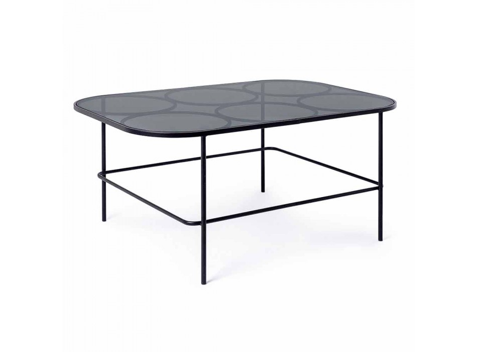 Homemotion Moderne sofabord i glas og malet stål - Rondino Viadurini