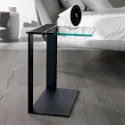 Moderne metal og røget eller klart glas sofabord fremstillet i Italien - Teilor Viadurini