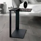 Moderne metal og røget eller klart glas sofabord fremstillet i Italien - Teilor Viadurini