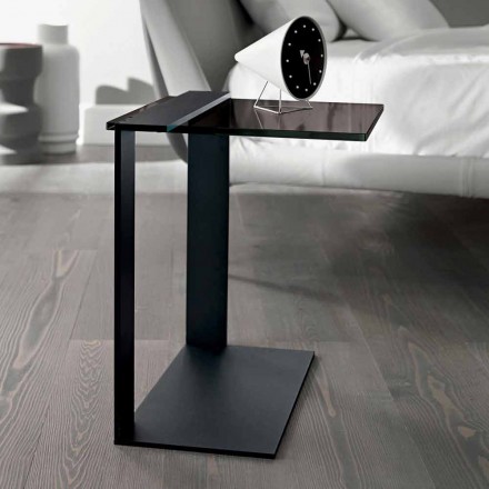 Moderne metal og røget eller klart glas sofabord fremstillet i Italien - Teilor Viadurini