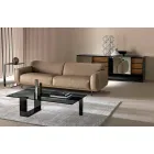 Moderne sofabord med røget glasplade og metalbund lavet i Italien - Scoby Viadurini