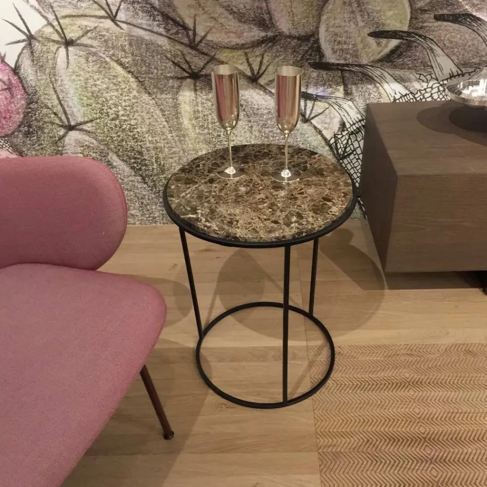 Moderne rundt sofabord i højkvalitets metal og marmor - Raphael Viadurini