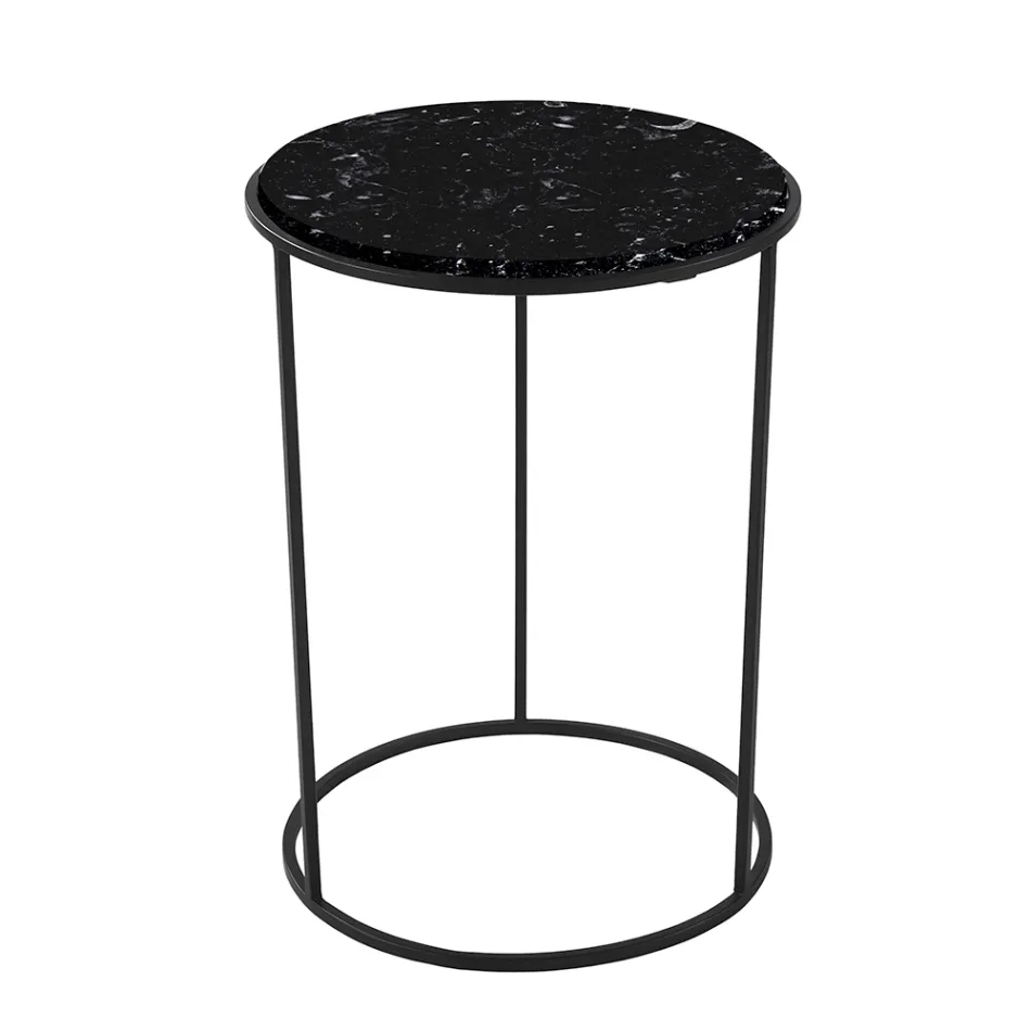 Moderne rundt sofabord i højkvalitets metal og marmor - Raphael Viadurini