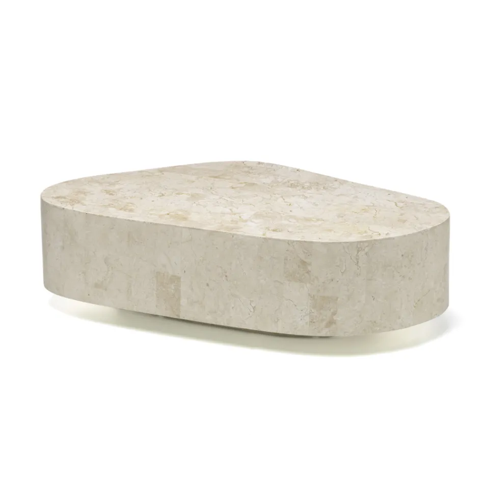 Moderne sofabord formet i fossil sten - Bowie Viadurini