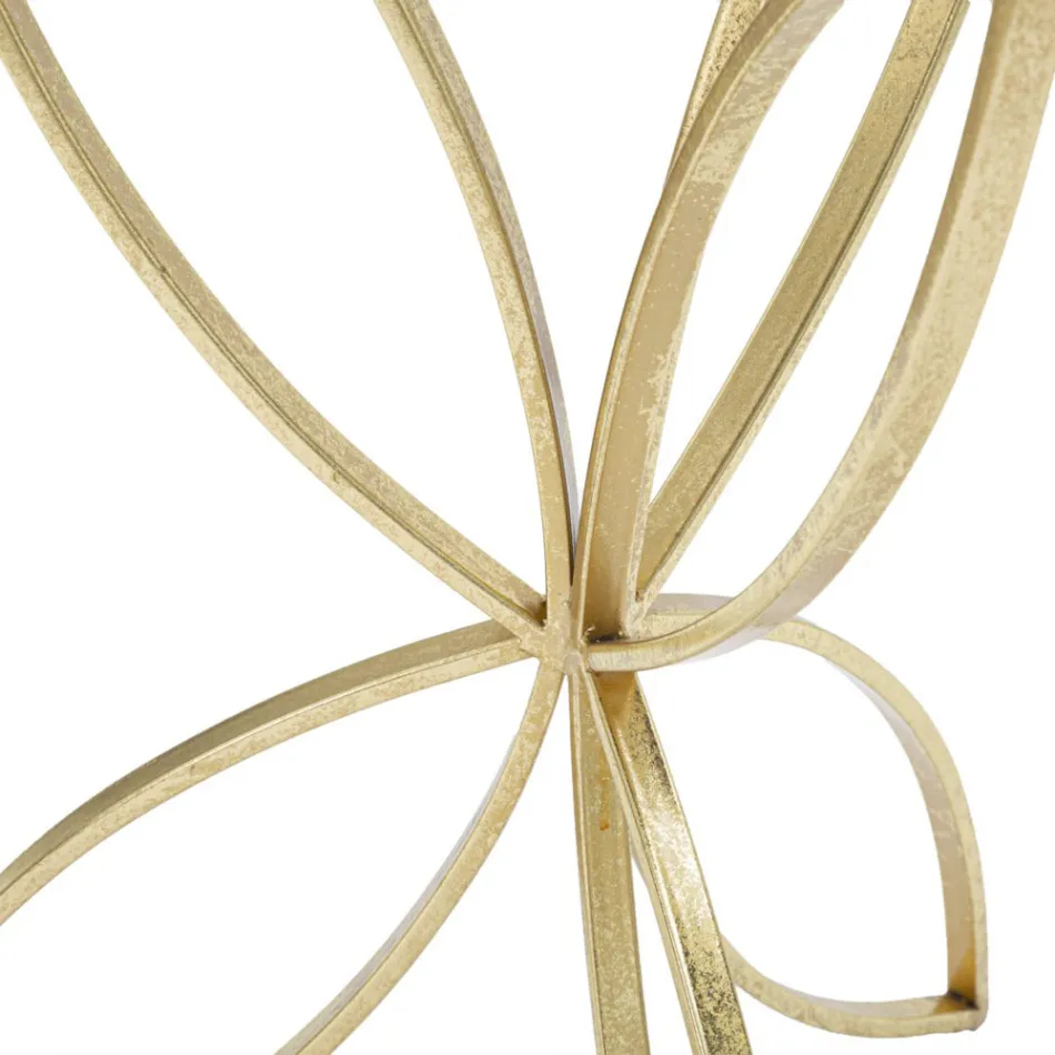 Guld jern sofabord med rund spejlplade - Umari Viadurini