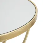 Guld jern sofabord med rund spejlplade - Umari Viadurini