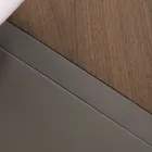 Ovalt sofabord i metal og tofarvet træplade - Comacchio Viadurini