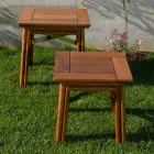 Udendørs sofabord i naturligt eller sort træ, 2 størrelser - Suzana Viadurini