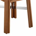 Udendørs sofabord i naturligt eller sort træ, 2 størrelser - Suzana Viadurini